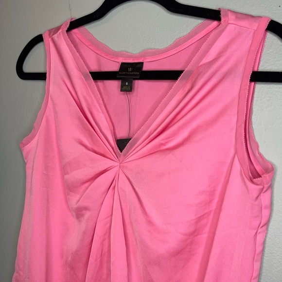 Worthington Pink Sleeveless Twist Front Top Size Small NWT - Picture 3 of 7